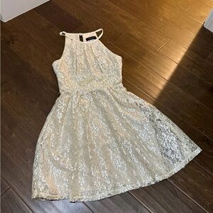B Darlin Cream Halter Dress